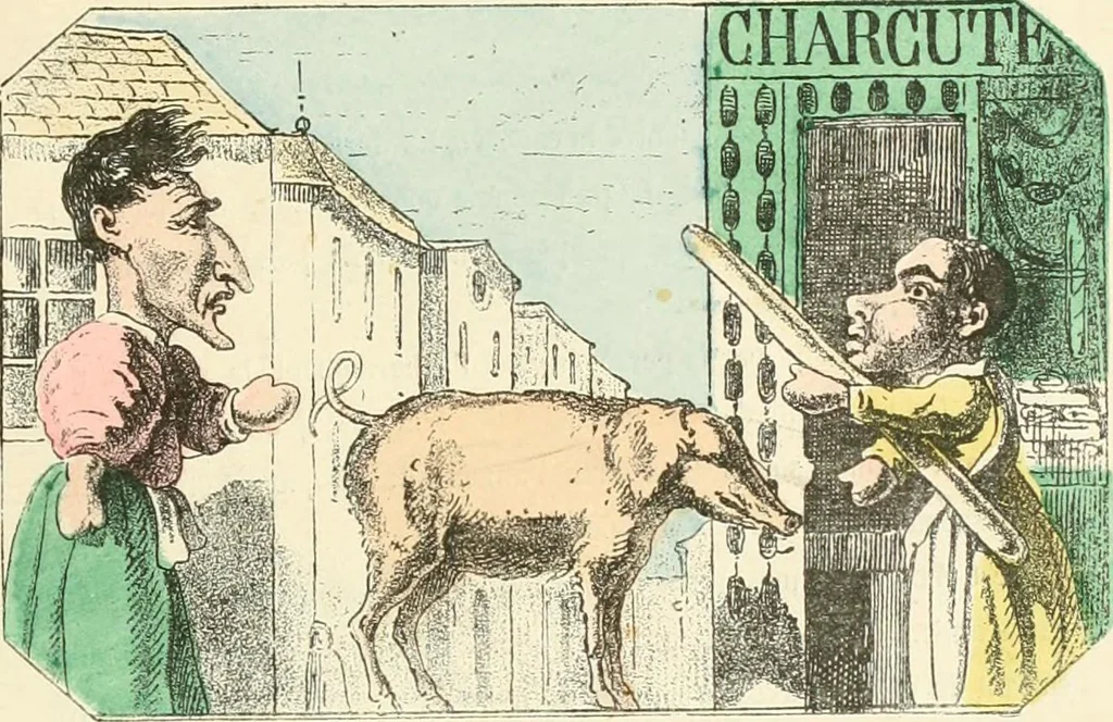 An illustration from Théâtre des marionnettes; texte et composition des dessins, 1880, leaf 214