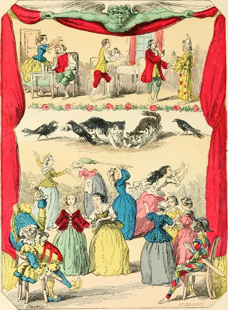 An illustration from Théâtre des marionnettes; texte et composition des dessins, 1880, leaf 33