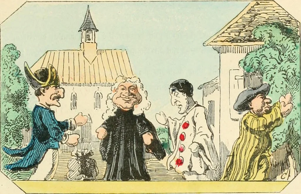 An illustration from Théâtre des marionnettes; texte et composition des dessins, 1880, leaf 474