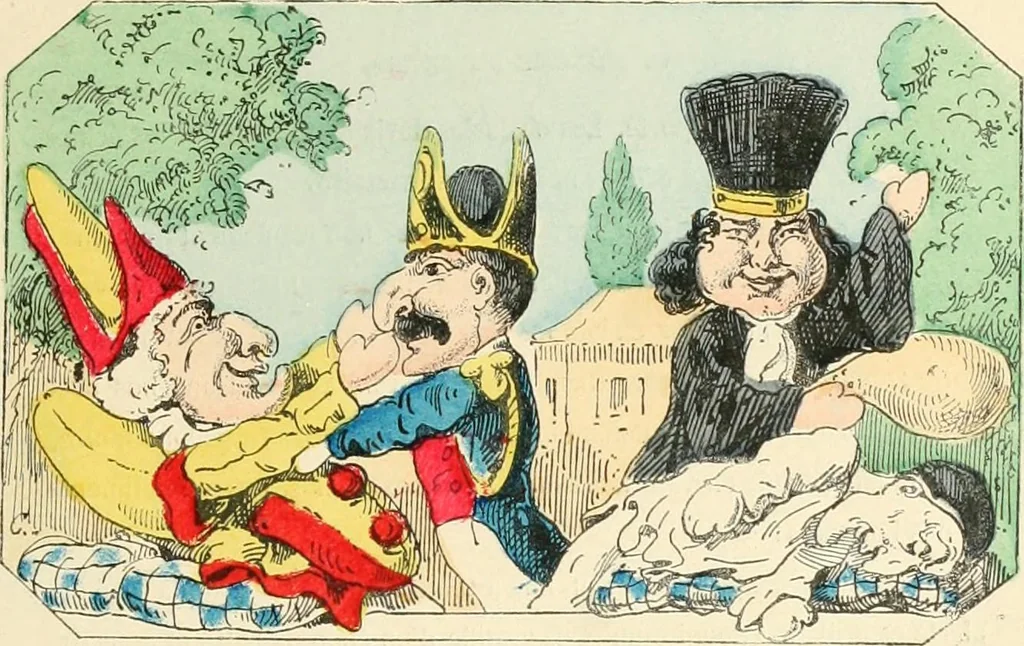 An illustration from Théâtre des marionnettes; texte et composition des dessins, 1880, leaf 54