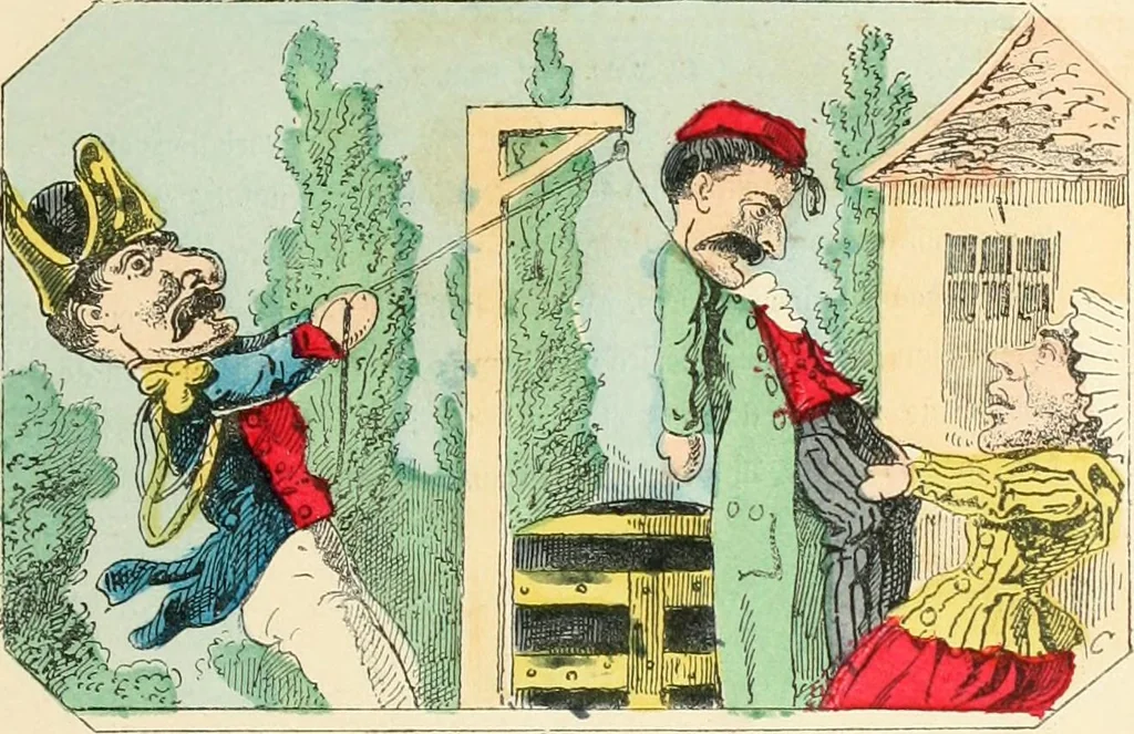 An illustration from Théâtre des marionnettes; texte et composition des dessins, 1880, leaf 74