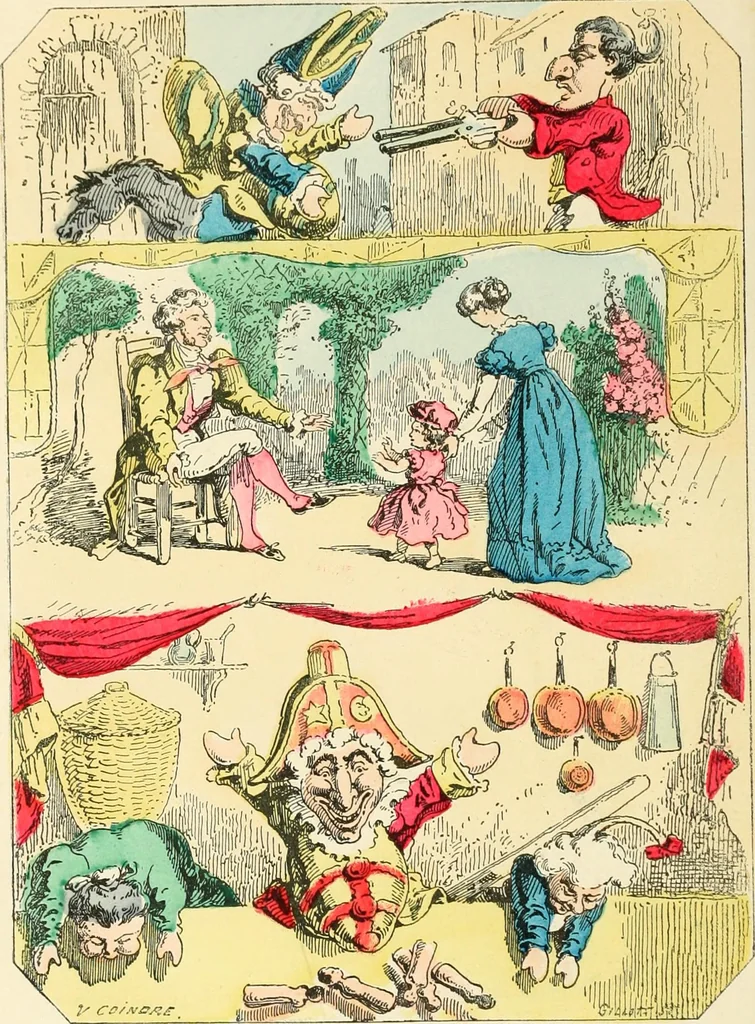 An illustration from Théâtre des marionnettes; texte et composition des dessins, 1880, leaf 93