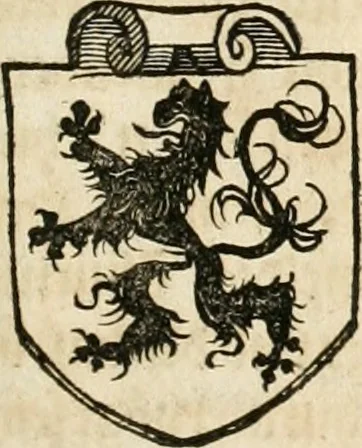 An illustration from Thurnier Buch : von Anfang, Vrsachen, Vrsprung vnd Herkommen der Thurnier im Heyligen Römischen Reich Teutscher Nation, wie viel offentlicher Landthurnier von Keyser Heinrich dem Ersten dieses Namens an biss auff den jetztregierenden Keyser Maximilian den Andern ... vnd in welchen Stetten die alle gehalten ... Alles jetzunder von neuwem zusammen getragen, mit schönen neuwen Figuren, sonderlich auch der adelischen Wappen, auffs schönest zugericht .., 1566, leaf 122