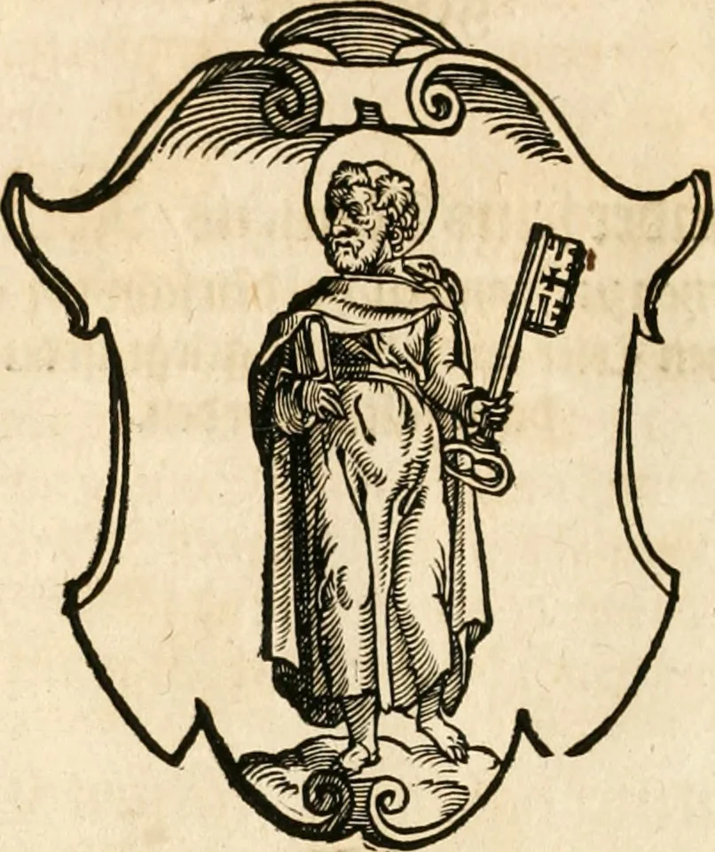 An illustration from Thurnier Buch : von Anfang, Vrsachen, Vrsprung vnd Herkommen der Thurnier im Heyligen Römischen Reich Teutscher Nation, wie viel offentlicher Landthurnier von Keyser Heinrich dem Ersten dieses Namens an biss auff den jetztregierenden Keyser Maximilian den Andern ... vnd in welchen Stetten die alle gehalten ... Alles jetzunder von neuwem zusammen getragen, mit schönen neuwen Figuren, sonderlich auch der adelischen Wappen, auffs schönest zugericht .., 1566, leaf 123