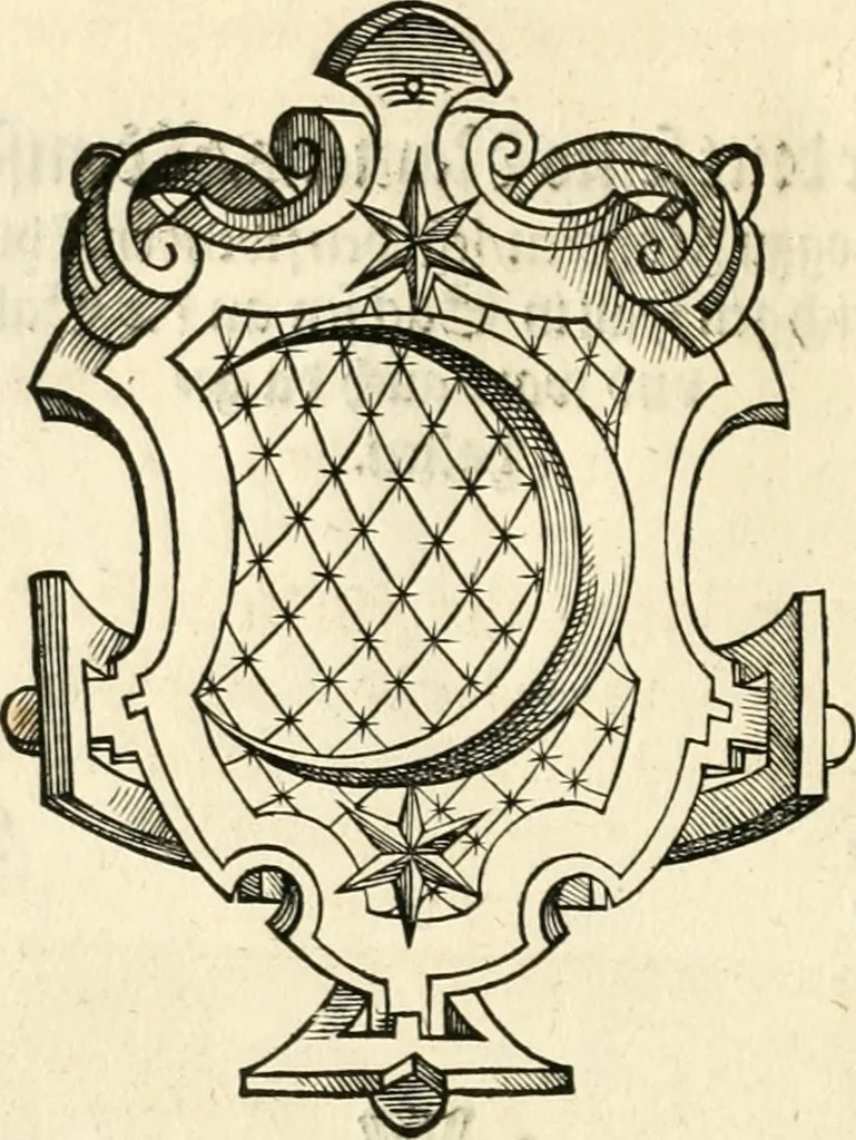 An illustration from Thurnier Buch : von Anfang, Vrsachen, Vrsprung vnd Herkommen der Thurnier im Heyligen Römischen Reich Teutscher Nation, wie viel offentlicher Landthurnier von Keyser Heinrich dem Ersten dieses Namens an biss auff den jetztregierenden Keyser Maximilian den Andern ... vnd in welchen Stetten die alle gehalten ... Alles jetzunder von neuwem zusammen getragen, mit schönen neuwen Figuren, sonderlich auch der adelischen Wappen, auffs schönest zugericht .., 1566, leaf 135