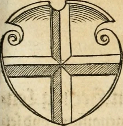 An illustration from Thurnier Buch : von Anfang, Vrsachen, Vrsprung vnd Herkommen der Thurnier im Heyligen Römischen Reich Teutscher Nation, wie viel offentlicher Landthurnier von Keyser Heinrich dem Ersten dieses Namens an biss auff den jetztregierenden Keyser Maximilian den Andern ... vnd in welchen Stetten die alle gehalten ... Alles jetzunder von neuwem zusammen getragen, mit schönen neuwen Figuren, sonderlich auch der adelischen Wappen, auffs schönest zugericht .., 1566, leaf 158