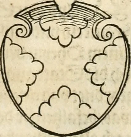 An illustration from Thurnier Buch : von Anfang, Vrsachen, Vrsprung vnd Herkommen der Thurnier im Heyligen Römischen Reich Teutscher Nation, wie viel offentlicher Landthurnier von Keyser Heinrich dem Ersten dieses Namens an biss auff den jetztregierenden Keyser Maximilian den Andern ... vnd in welchen Stetten die alle gehalten ... Alles jetzunder von neuwem zusammen getragen, mit schönen neuwen Figuren, sonderlich auch der adelischen Wappen, auffs schönest zugericht .., 1566, leaf 158