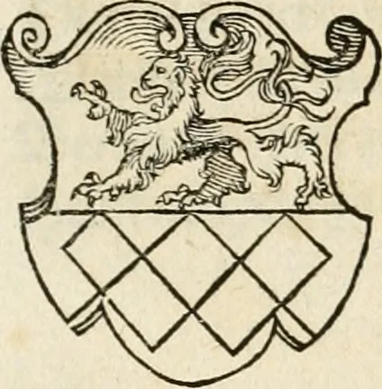 An illustration from Thurnier Buch : von Anfang, Vrsachen, Vrsprung vnd Herkommen der Thurnier im Heyligen Römischen Reich Teutscher Nation, wie viel offentlicher Landthurnier von Keyser Heinrich dem Ersten dieses Namens an biss auff den jetztregierenden Keyser Maximilian den Andern ... vnd in welchen Stetten die alle gehalten ... Alles jetzunder von neuwem zusammen getragen, mit schönen neuwen Figuren, sonderlich auch der adelischen Wappen, auffs schönest zugericht .., 1566, leaf 266