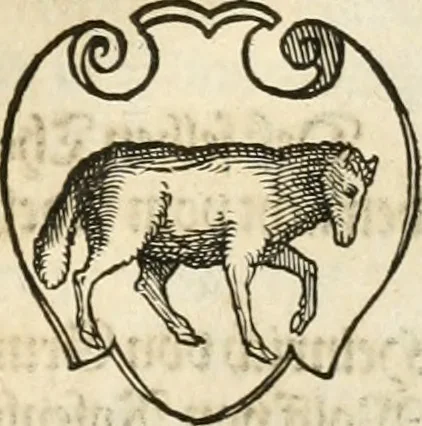 An illustration from Thurnier Buch : von Anfang, Vrsachen, Vrsprung vnd Herkommen der Thurnier im Heyligen Römischen Reich Teutscher Nation, wie viel offentlicher Landthurnier von Keyser Heinrich dem Ersten dieses Namens an biss auff den jetztregierenden Keyser Maximilian den Andern ... vnd in welchen Stetten die alle gehalten ... Alles jetzunder von neuwem zusammen getragen, mit schönen neuwen Figuren, sonderlich auch der adelischen Wappen, auffs schönest zugericht .., 1566, leaf 296