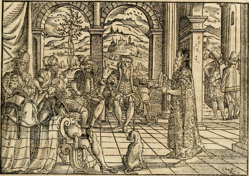 An illustration from Thurnier Buch : von Anfang, Vrsachen, Vrsprung vnd Herkommen der Thurnier im Heyligen Römischen Reich Teutscher Nation, wie viel offentlicher Landthurnier von Keyser Heinrich dem Ersten dieses Namens an biss auff den jetztregierenden Keyser Maximilian den Andern ... vnd in welchen Stetten die alle gehalten ... Alles jetzunder von neuwem zusammen getragen, mit schönen neuwen Figuren, sonderlich auch der adelischen Wappen, auffs schönest zugericht .., 1566, leaf 34