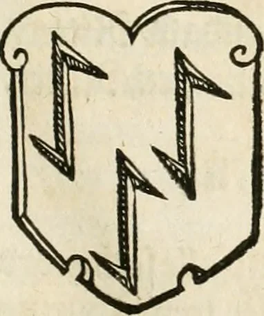 An illustration from Thurnier Buch : von Anfang, Vrsachen, Vrsprung vnd Herkommen der Thurnier im Heyligen Römischen Reich Teutscher Nation, wie viel offentlicher Landthurnier von Keyser Heinrich dem Ersten dieses Namens an biss auff den jetztregierenden Keyser Maximilian den Andern ... vnd in welchen Stetten die alle gehalten ... Alles jetzunder von neuwem zusammen getragen, mit schönen neuwen Figuren, sonderlich auch der adelischen Wappen, auffs schönest zugericht .., 1566, leaf 344