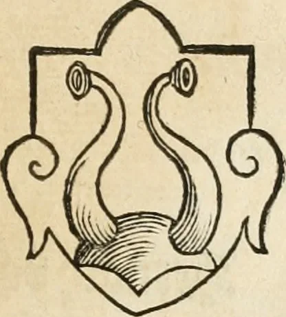 An illustration from Thurnier Buch : von Anfang, Vrsachen, Vrsprung vnd Herkommen der Thurnier im Heyligen Römischen Reich Teutscher Nation, wie viel offentlicher Landthurnier von Keyser Heinrich dem Ersten dieses Namens an biss auff den jetztregierenden Keyser Maximilian den Andern ... vnd in welchen Stetten die alle gehalten ... Alles jetzunder von neuwem zusammen getragen, mit schönen neuwen Figuren, sonderlich auch der adelischen Wappen, auffs schönest zugericht .., 1566, leaf 344