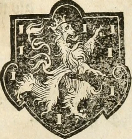 An illustration from Thurnier Buch : von Anfang, Vrsachen, Vrsprung vnd Herkommen der Thurnier im Heyligen Römischen Reich Teutscher Nation, wie viel offentlicher Landthurnier von Keyser Heinrich dem Ersten dieses Namens an biss auff den jetztregierenden Keyser Maximilian den Andern ... vnd in welchen Stetten die alle gehalten ... Alles jetzunder von neuwem zusammen getragen, mit schönen neuwen Figuren, sonderlich auch der adelischen Wappen, auffs schönest zugericht .., 1566, leaf 358