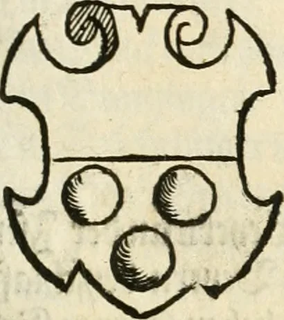 An illustration from Thurnier Buch : von Anfang, Vrsachen, Vrsprung vnd Herkommen der Thurnier im Heyligen Römischen Reich Teutscher Nation, wie viel offentlicher Landthurnier von Keyser Heinrich dem Ersten dieses Namens an biss auff den jetztregierenden Keyser Maximilian den Andern ... vnd in welchen Stetten die alle gehalten ... Alles jetzunder von neuwem zusammen getragen, mit schönen neuwen Figuren, sonderlich auch der adelischen Wappen, auffs schönest zugericht .., 1566, leaf 366