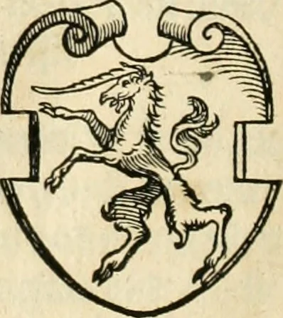 An illustration from Thurnier Buch : von Anfang, Vrsachen, Vrsprung vnd Herkommen der Thurnier im Heyligen Römischen Reich Teutscher Nation, wie viel offentlicher Landthurnier von Keyser Heinrich dem Ersten dieses Namens an biss auff den jetztregierenden Keyser Maximilian den Andern ... vnd in welchen Stetten die alle gehalten ... Alles jetzunder von neuwem zusammen getragen, mit schönen neuwen Figuren, sonderlich auch der adelischen Wappen, auffs schönest zugericht .., 1566, leaf 375