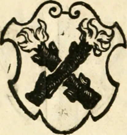 An illustration from Thurnier Buch : von Anfang, Vrsachen, Vrsprung vnd Herkommen der Thurnier im Heyligen Römischen Reich Teutscher Nation, wie viel offentlicher Landthurnier von Keyser Heinrich dem Ersten dieses Namens an biss auff den jetztregierenden Keyser Maximilian den Andern ... vnd in welchen Stetten die alle gehalten ... Alles jetzunder von neuwem zusammen getragen, mit schönen neuwen Figuren, sonderlich auch der adelischen Wappen, auffs schönest zugericht .., 1566, leaf 377