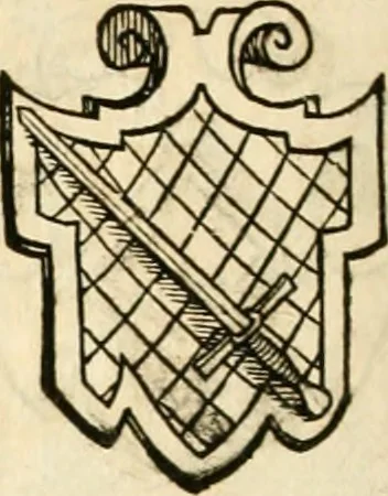An illustration from Thurnier Buch : von Anfang, Vrsachen, Vrsprung vnd Herkommen der Thurnier im Heyligen Römischen Reich Teutscher Nation, wie viel offentlicher Landthurnier von Keyser Heinrich dem Ersten dieses Namens an biss auff den jetztregierenden Keyser Maximilian den Andern ... vnd in welchen Stetten die alle gehalten ... Alles jetzunder von neuwem zusammen getragen, mit schönen neuwen Figuren, sonderlich auch der adelischen Wappen, auffs schönest zugericht .., 1566, leaf 377