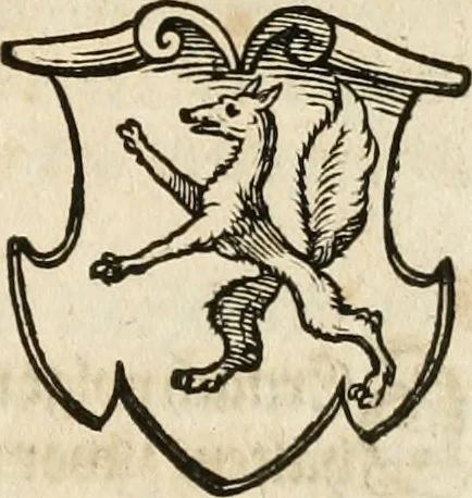 An illustration from Thurnier Buch : von Anfang, Vrsachen, Vrsprung vnd Herkommen der Thurnier im Heyligen Römischen Reich Teutscher Nation, wie viel offentlicher Landthurnier von Keyser Heinrich dem Ersten dieses Namens an biss auff den jetztregierenden Keyser Maximilian den Andern ... vnd in welchen Stetten die alle gehalten ... Alles jetzunder von neuwem zusammen getragen, mit schönen neuwen Figuren, sonderlich auch der adelischen Wappen, auffs schönest zugericht .., 1566, leaf 380