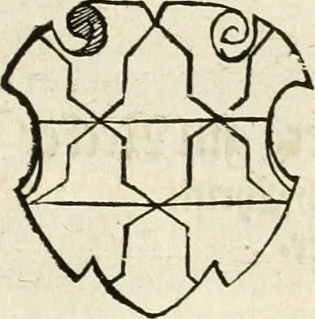 An illustration from Thurnier Buch : von Anfang, Vrsachen, Vrsprung vnd Herkommen der Thurnier im Heyligen Römischen Reich Teutscher Nation, wie viel offentlicher Landthurnier von Keyser Heinrich dem Ersten dieses Namens an biss auff den jetztregierenden Keyser Maximilian den Andern ... vnd in welchen Stetten die alle gehalten ... Alles jetzunder von neuwem zusammen getragen, mit schönen neuwen Figuren, sonderlich auch der adelischen Wappen, auffs schönest zugericht .., 1566, leaf 408