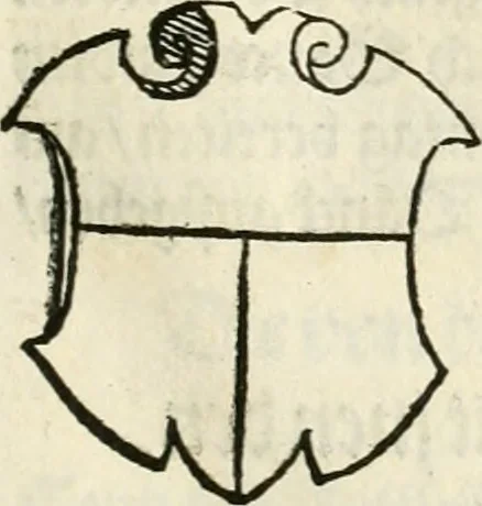 An illustration from Thurnier Buch : von Anfang, Vrsachen, Vrsprung vnd Herkommen der Thurnier im Heyligen Römischen Reich Teutscher Nation, wie viel offentlicher Landthurnier von Keyser Heinrich dem Ersten dieses Namens an biss auff den jetztregierenden Keyser Maximilian den Andern ... vnd in welchen Stetten die alle gehalten ... Alles jetzunder von neuwem zusammen getragen, mit schönen neuwen Figuren, sonderlich auch der adelischen Wappen, auffs schönest zugericht .., 1566, leaf 446