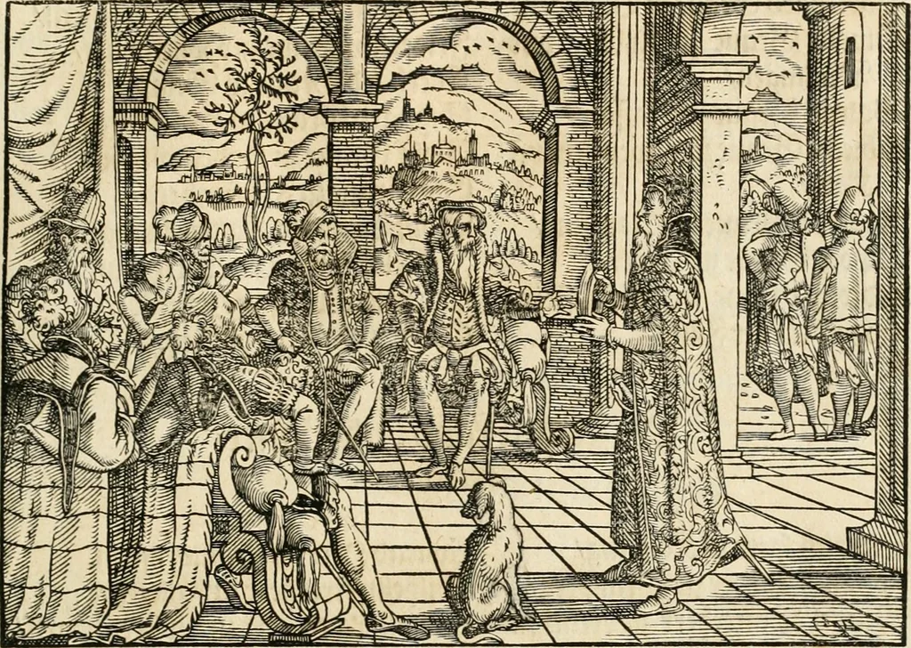 An illustration from Thurnier Buch : von Anfang, Vrsachen, Vrsprung vnd Herkommen der Thurnier im Heyligen Römischen Reich Teutscher Nation, wie viel offentlicher Landthurnier von Keyser Heinrich dem Ersten dieses Namens an biss auff den jetztregierenden Keyser Maximilian den Andern ... vnd in welchen Stetten die alle gehalten ... Alles jetzunder von neuwem zusammen getragen, mit schönen neuwen Figuren, sonderlich auch der adelischen Wappen, auffs schönest zugericht .., 1566, leaf 94