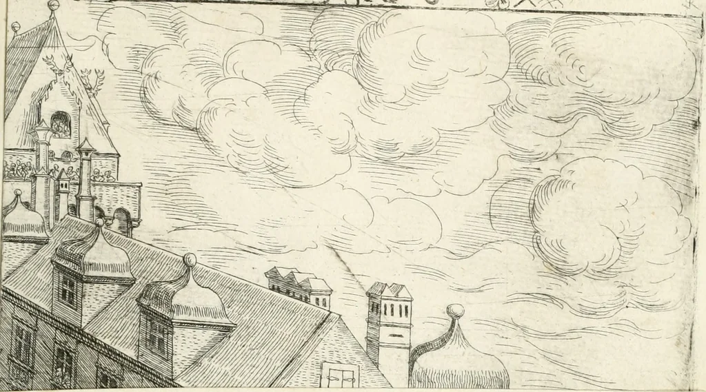 An illustration from Thurnier Buch, warhafftiger ritterlicher Thate : so in dem Monat Junij des vergangnen LX. Jars in vnd ausserhalb der Statt Wienn zu Ross vnd zu Fuess, auff Wasser vnd Lannd gehalten worden, mit schönen Figuren contrafeet : vnd dem Allerdurchleuchtigisten, Grossmechtigisten Fürsten vnnd Herrn, Herren Ferdinando, erweltem Römischen Kayser ..., 1561, leaf 26