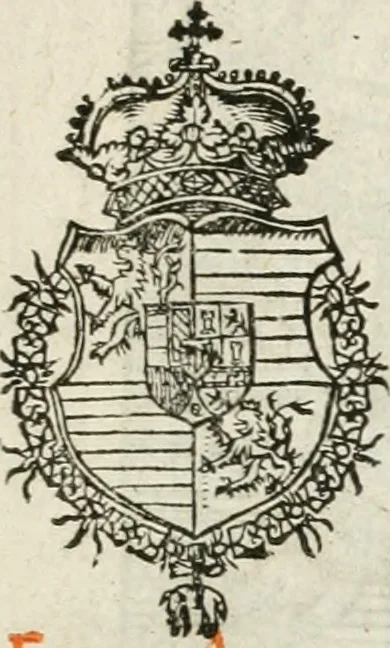 An illustration from Thurnier Buch, warhafftiger ritterlicher Thate : so in dem Monat Junij des vergangnen LX. Jars in vnd ausserhalb der Statt Wienn zu Ross vnd zu Fuess, auff Wasser vnd Lannd gehalten worden, mit schönen Figuren contrafeet : vnd dem Allerdurchleuchtigisten, Grossmechtigisten Fürsten vnnd Herrn, Herren Ferdinando, erweltem Römischen Kayser ..., 1561, leaf 4