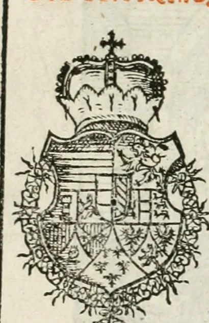 An illustration from Thurnier Buch, warhafftiger ritterlicher Thate : so in dem Monat Junij des vergangnen LX. Jars in vnd ausserhalb der Statt Wienn zu Ross vnd zu Fuess, auff Wasser vnd Lannd gehalten worden, mit schönen Figuren contrafeet : vnd dem Allerdurchleuchtigisten, Grossmechtigisten Fürsten vnnd Herrn, Herren Ferdinando, erweltem Römischen Kayser ..., 1561, leaf 4