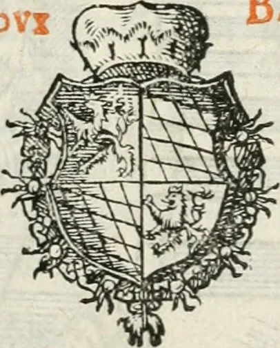 An illustration from Thurnier Buch, warhafftiger ritterlicher Thate : so in dem Monat Junij des vergangnen LX. Jars in vnd ausserhalb der Statt Wienn zu Ross vnd zu Fuess, auff Wasser vnd Lannd gehalten worden, mit schönen Figuren contrafeet : vnd dem Allerdurchleuchtigisten, Grossmechtigisten Fürsten vnnd Herrn, Herren Ferdinando, erweltem Römischen Kayser ..., 1561, leaf 4