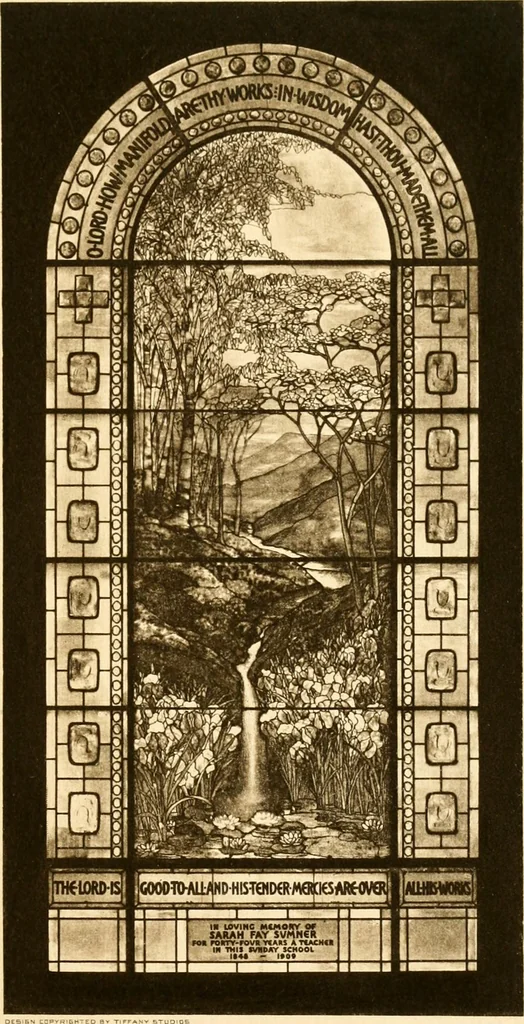 An illustration from Tiffany favrile glass, Tiffany windows, Tiffany mosaics, Tiffany monuments, Tiffany granite., 1913, leaf 16