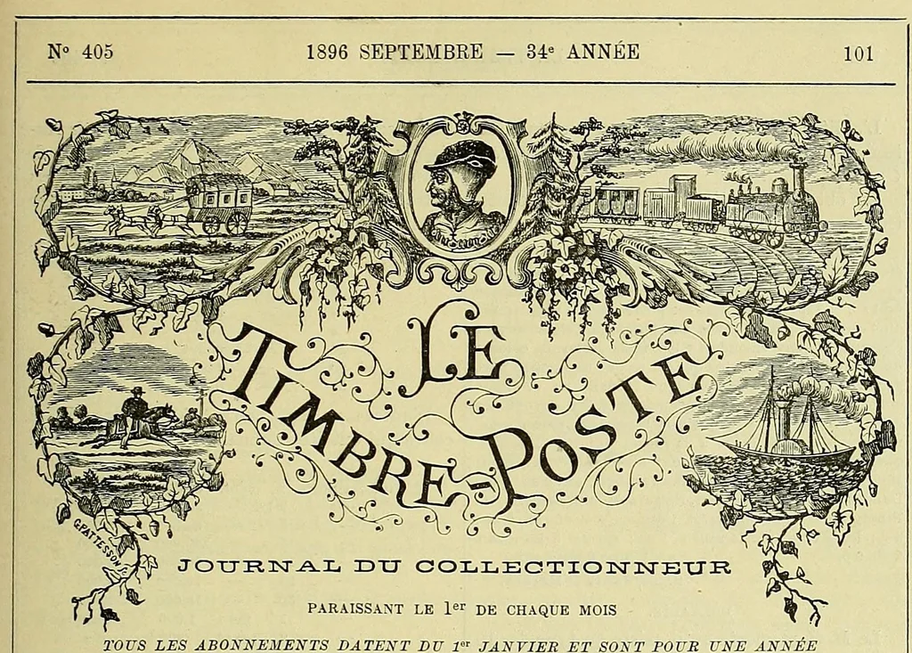 An illustration from Timbre-poste et le timbre fiscal : journal du collectionneur, 1863, leaf 609