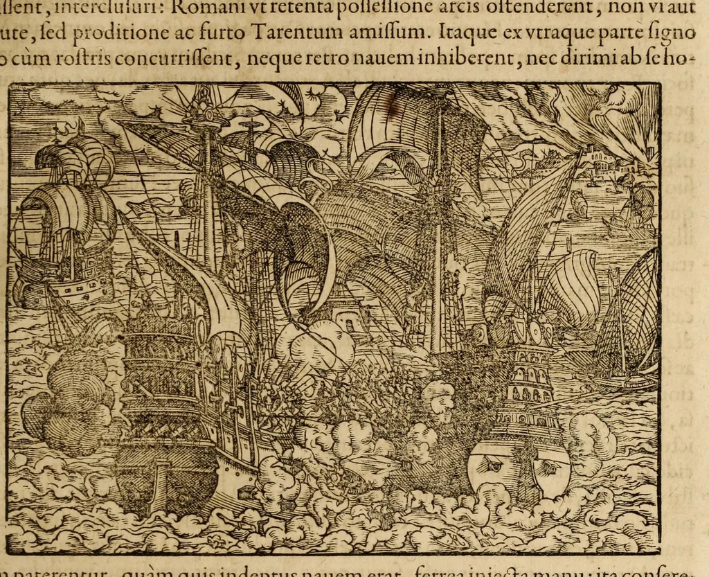 An illustration from Titi Livii Patavini Romanæ historiæ principis libri omnes qvotqvot ad nostram ætatem peruenerunt : vna cvm doctissimorvm virorvm in eos lucubrationibus, post omnes aliorum editiones, summa fide ac diligentia, & veterum & recentiorum exemplarium collatione nunc denuo recogniti, plurimusq[ue] in locis castigati, & artificiosis picturis, præcipuas historias aptè representantibus, exornati, inq[ue] duos tomos distributi, quibus quæ contineantur, post præfationem patebit : cum indice copiosissimo, 1578, leaf 495