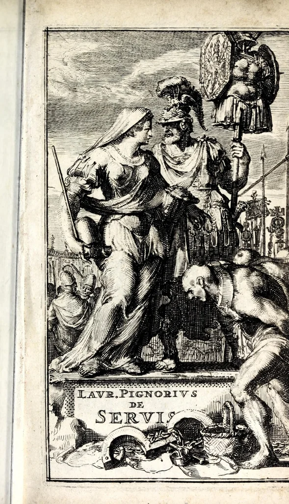 An illustration from Titi Popmae Phrysii De operis servorum liber, 1672, leaf 7
