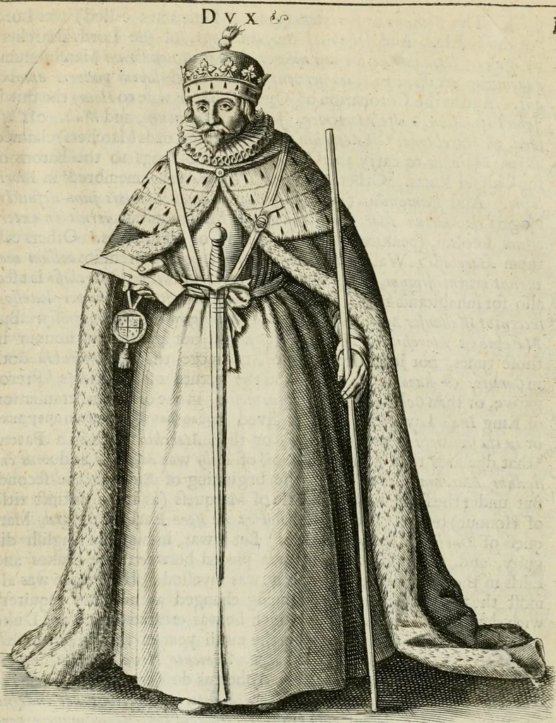 An illustration from Titles of honor, 1672, leaf 668