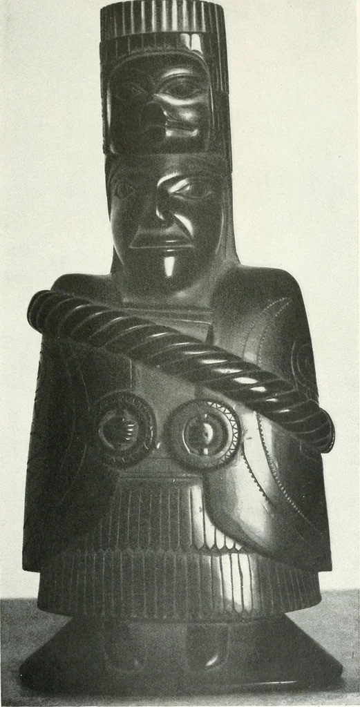 An illustration from Tlinkit u. Haida : Indianerstämme der Westküste von Nord-Amerika : Kultische Kunst und Mythen des Kulturkreises, 1922, leaf 104