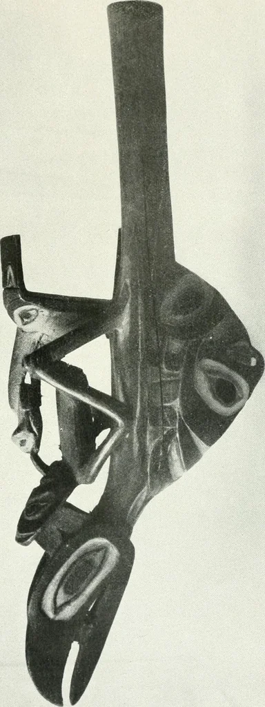 An illustration from Tlinkit u. Haida : Indianerstämme der Westküste von Nord-Amerika : Kultische Kunst und Mythen des Kulturkreises, 1922, leaf 106