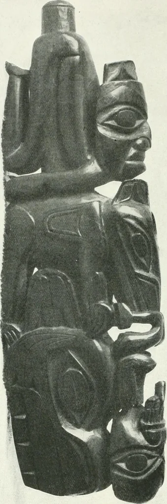 An illustration from Tlinkit u. Haida : Indianerstämme der Westküste von Nord-Amerika : Kultische Kunst und Mythen des Kulturkreises, 1922, leaf 71