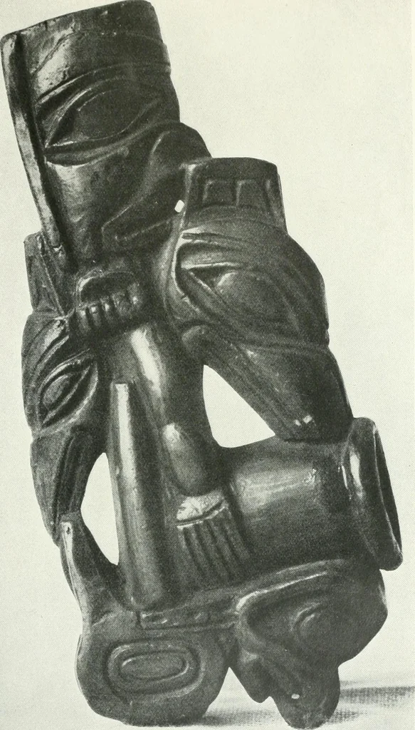 An illustration from Tlinkit u. Haida : Indianerstämme der Westküste von Nord-Amerika : Kultische Kunst und Mythen des Kulturkreises, 1922, leaf 72