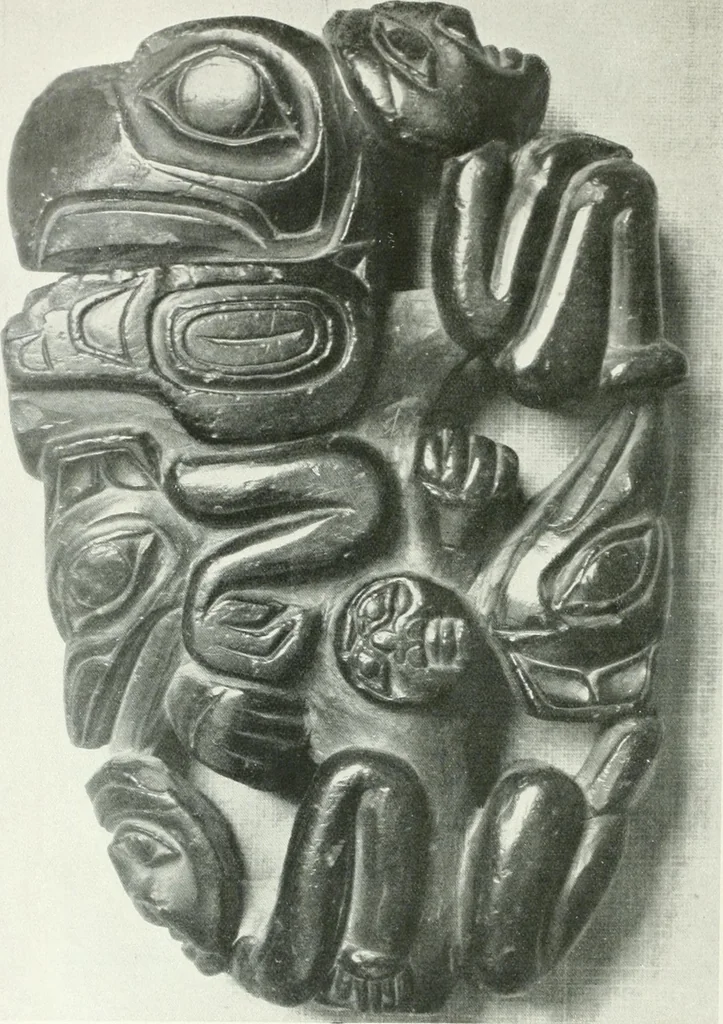 An illustration from Tlinkit u. Haida : Indianerstämme der Westküste von Nord-Amerika : Kultische Kunst und Mythen des Kulturkreises, 1922, leaf 73