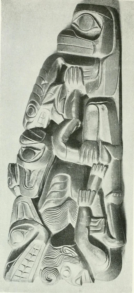 An illustration from Tlinkit u. Haida : Indianerstämme der Westküste von Nord-Amerika : Kultische Kunst und Mythen des Kulturkreises, 1922, leaf 75