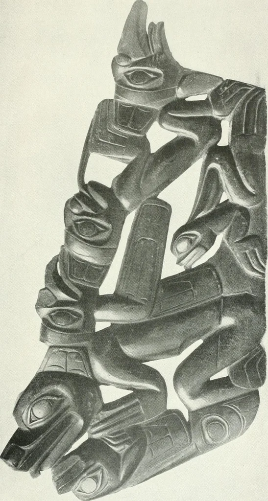 An illustration from Tlinkit u. Haida : Indianerstämme der Westküste von Nord-Amerika : Kultische Kunst und Mythen des Kulturkreises, 1922, leaf 76