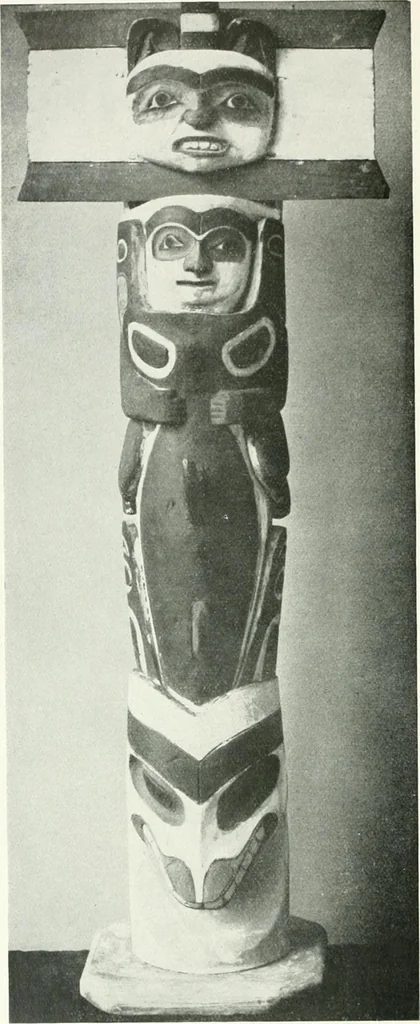 An illustration from Tlinkit u. Haida : Indianerstämme der Westküste von Nord-Amerika : Kultische Kunst und Mythen des Kulturkreises, 1922, leaf 79