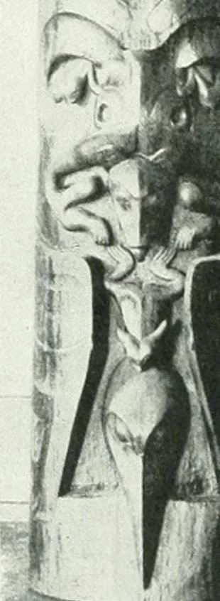 An illustration from Tlinkit u. Haida : Indianerstämme der Westküste von Nord-Amerika : Kultische Kunst und Mythen des Kulturkreises, 1922, leaf 81