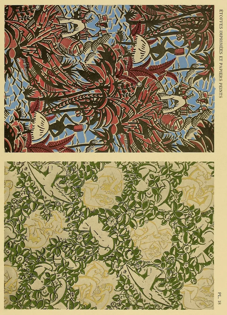 An illustration from Étoffes imprimées et papiers peints;, 1924, leaf 49