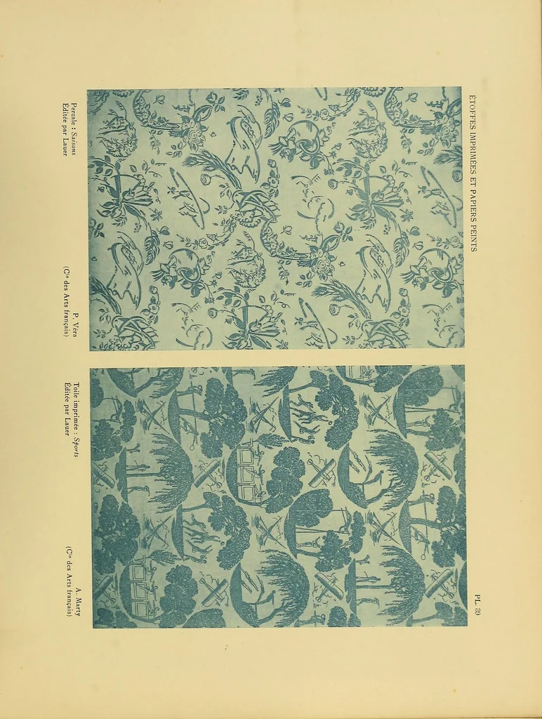 An illustration from Étoffes imprimées et papiers peints;, 1924, leaf 91