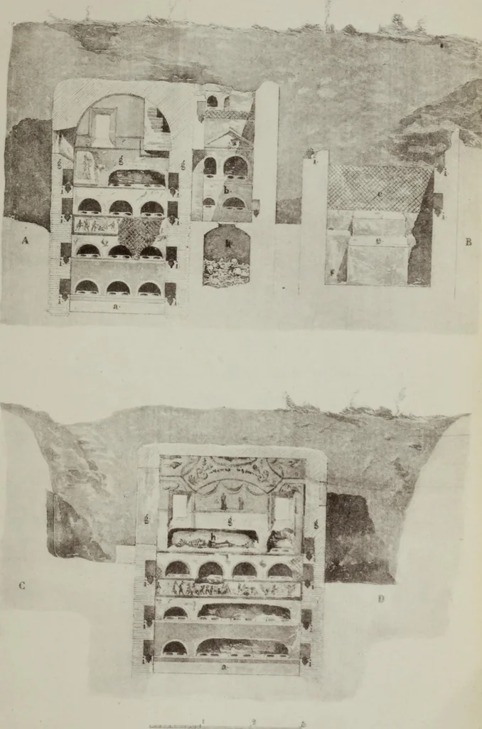 An illustration from Tombs in and near Rome ; Sculpture among the Greeks and Romans, mythology in funereal sculpture, and early Christian sculpture, 1877, leaf 154
