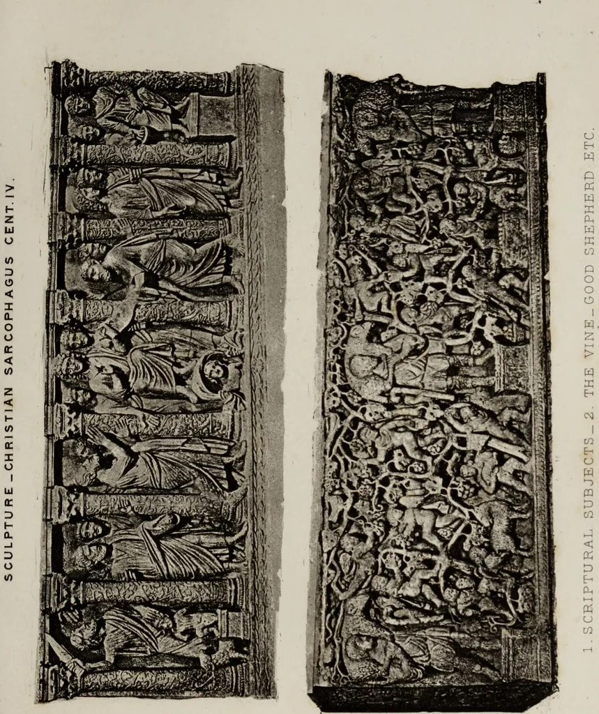 An illustration from Tombs in and near Rome ; Sculpture among the Greeks and Romans, mythology in funereal sculpture, and early Christian sculpture, 1877, leaf 332