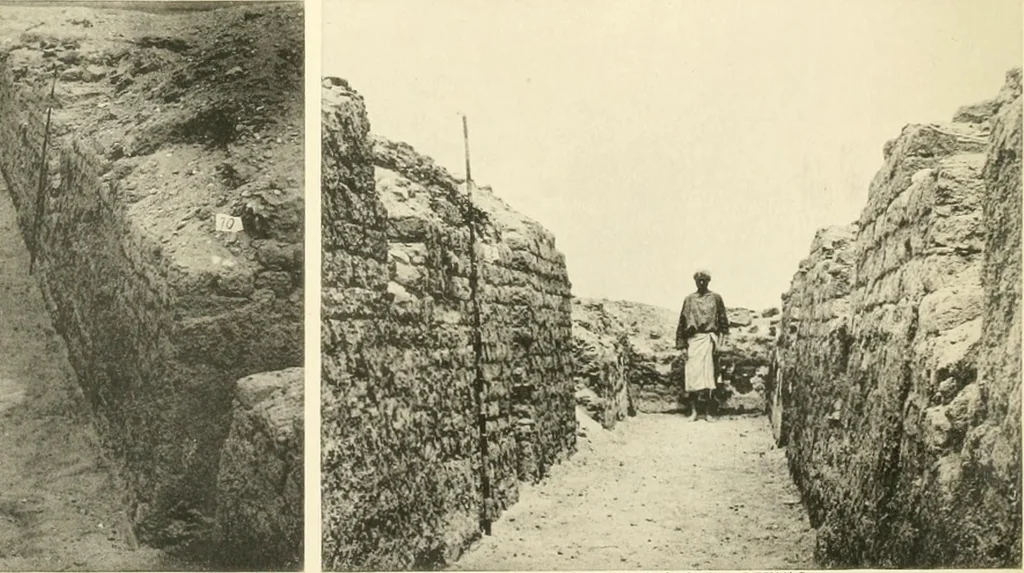 An illustration from Tombs of the third Egyptian dynasty at Reqâqnah and Bêt Khallâf, 1904, leaf 73