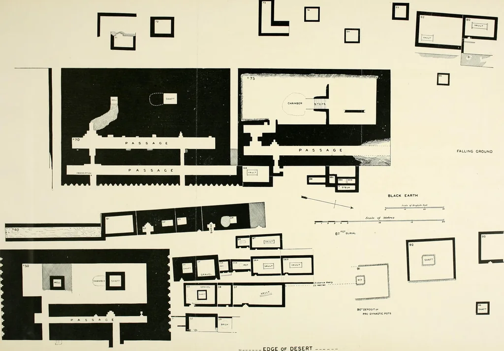 An illustration from Tombs of the third Egyptian dynasty at Reqâqnah and Bêt Khallâf, 1904, leaf 85