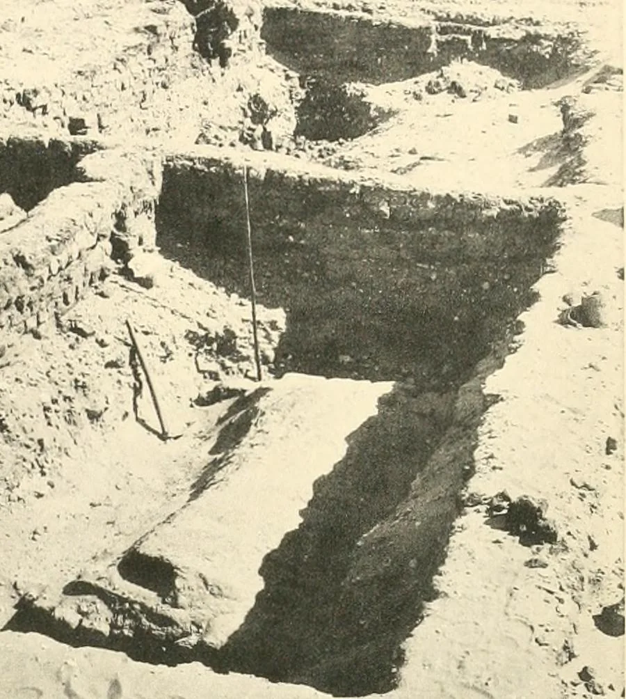 An illustration from Tombs of the third Egyptian dynasty at Reqâqnah and Bêt Khallâf, 1904, leaf 96
